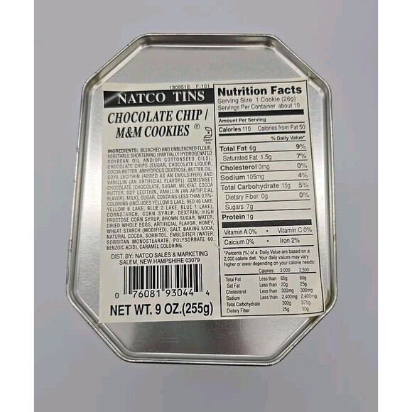 Vintage Hexagon Shaped Cookie Candy Storage Tin with Fruit Design - Picture 6 of 12